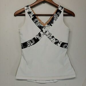 Lululemon Womens V Neck Tank Athletic Top Size 6 White